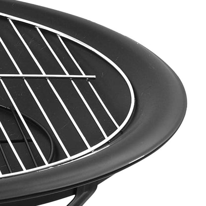 22" 2-in-1 Cooking Fire Pit with Mesh Cover & Grill, Black