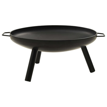 27.6" Steel Fire Pit with Handles, (27.6" x 23.2" x 11"), Black