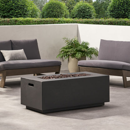 Dark Grey Magnesium Oxide Fire Pit Table 40,000 BTU (40.25" W x 19" D x 15" H)