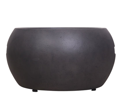 22" Round Dark Propane Outdoor Fire Pit with Faux Concrete Texture (22" Diameter)