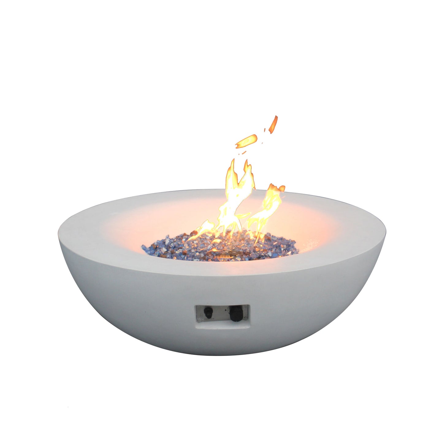 42" Antique White Concrete Fire Pit Bowl with Propane Gas (42" x 13.80")