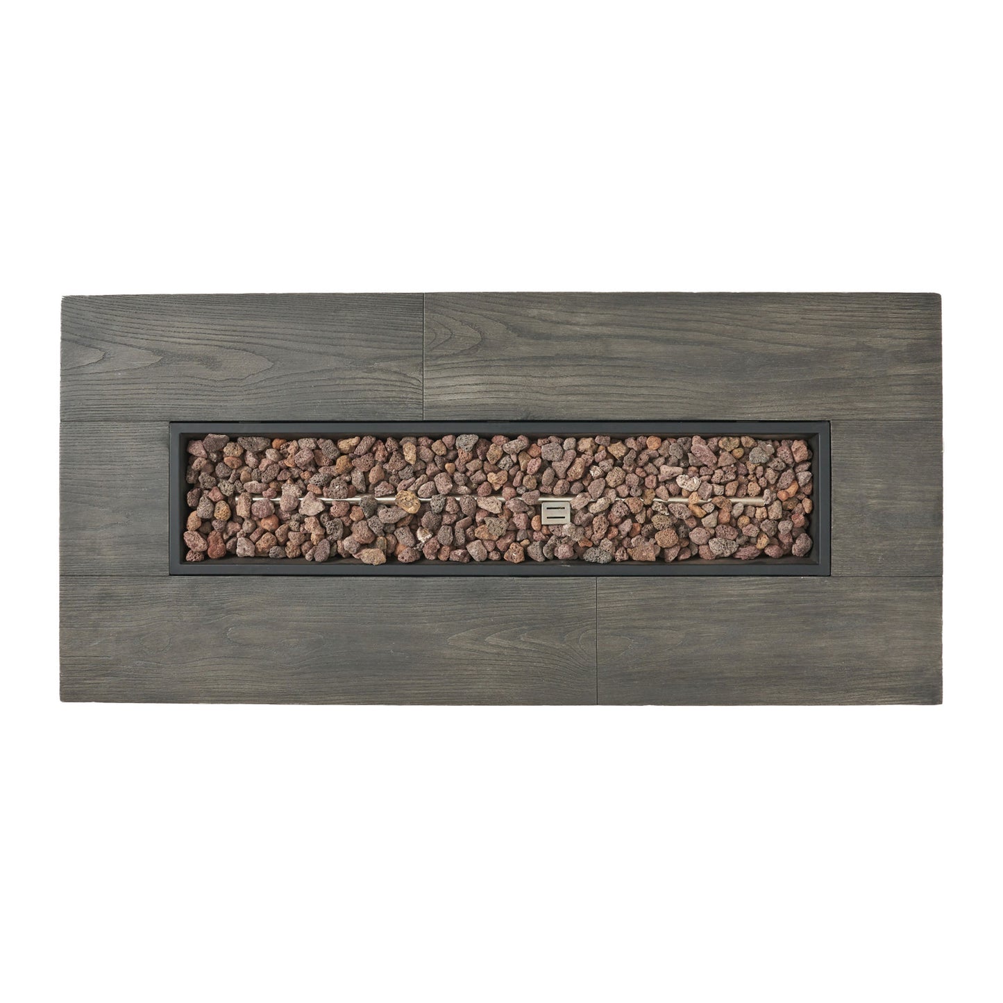 Brown Rectangular Magnesium Oxide Fire Table - 50,000 BTU (56.10" W x 26.10" D x 19.10" H)