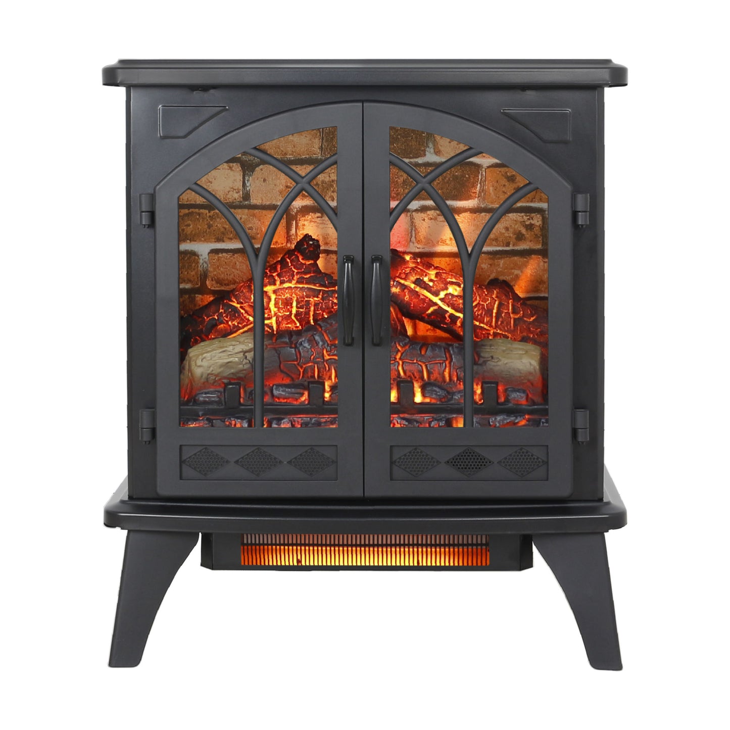 24" 3D Flame Electric Infrared Quartz Fireplace Stove with Remote Control