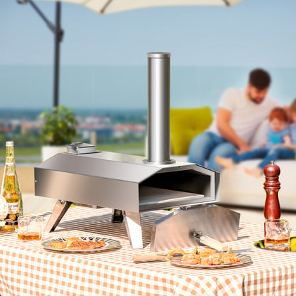 Portable Stainless Steel Outdoor Pizza Oven w/ Pizza Stone (27" x 21.5" x 25")