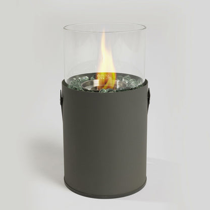 Mini Tabletop Ethanol Fire Pit, Portable Indoor Outdoor (6.3" x 6.3" x 11.8"), Grey