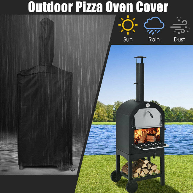 Portable Outdoor Pizza Oven with Pizza Stone and Waterproof Cover (23.2" x 18.1" x 63.8")