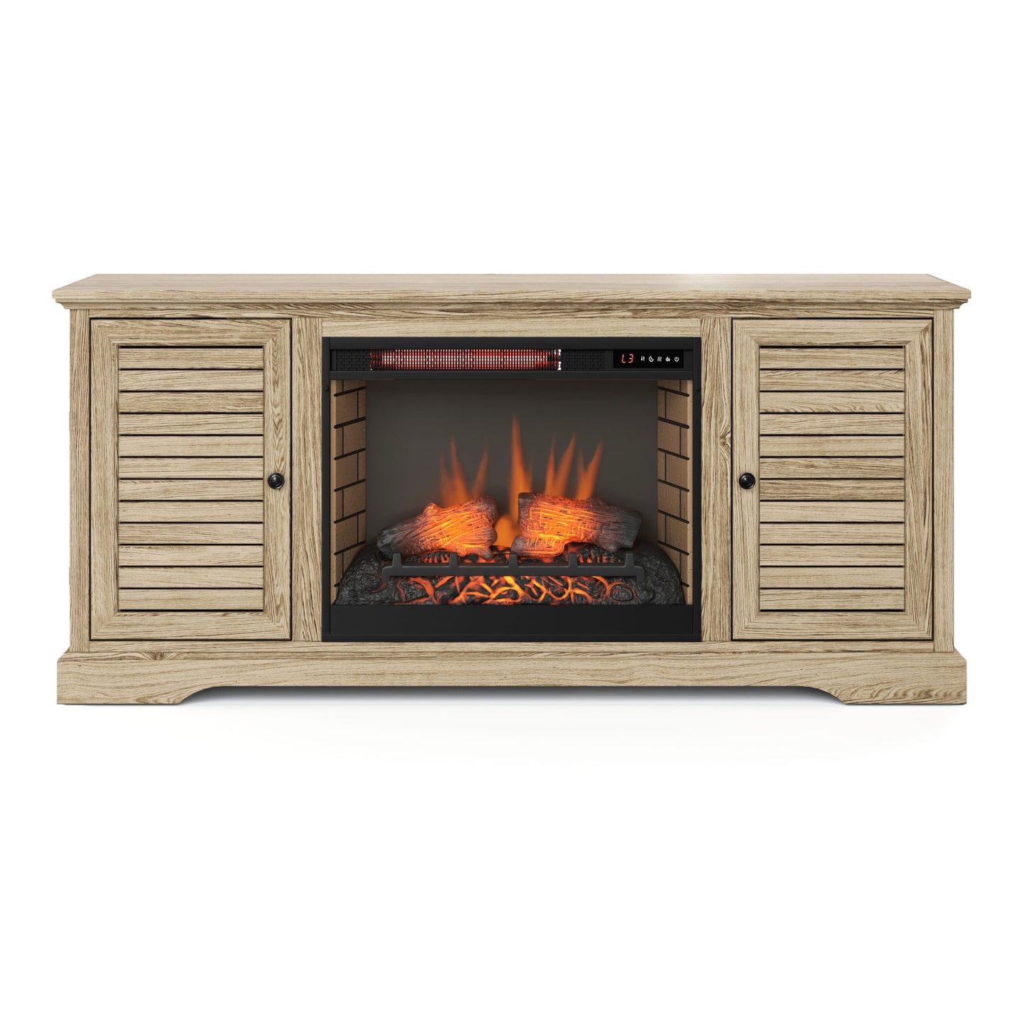 Topanga 68" Electric Fireplace Center for TVs up to 80 inches, Minimal Assembly, Alabaster finish