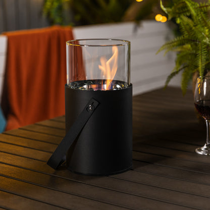 Ethanol Tabletop Fire Pit, Portable Mini Fireplace (6.3" x 6.3" x 11.8"), Black