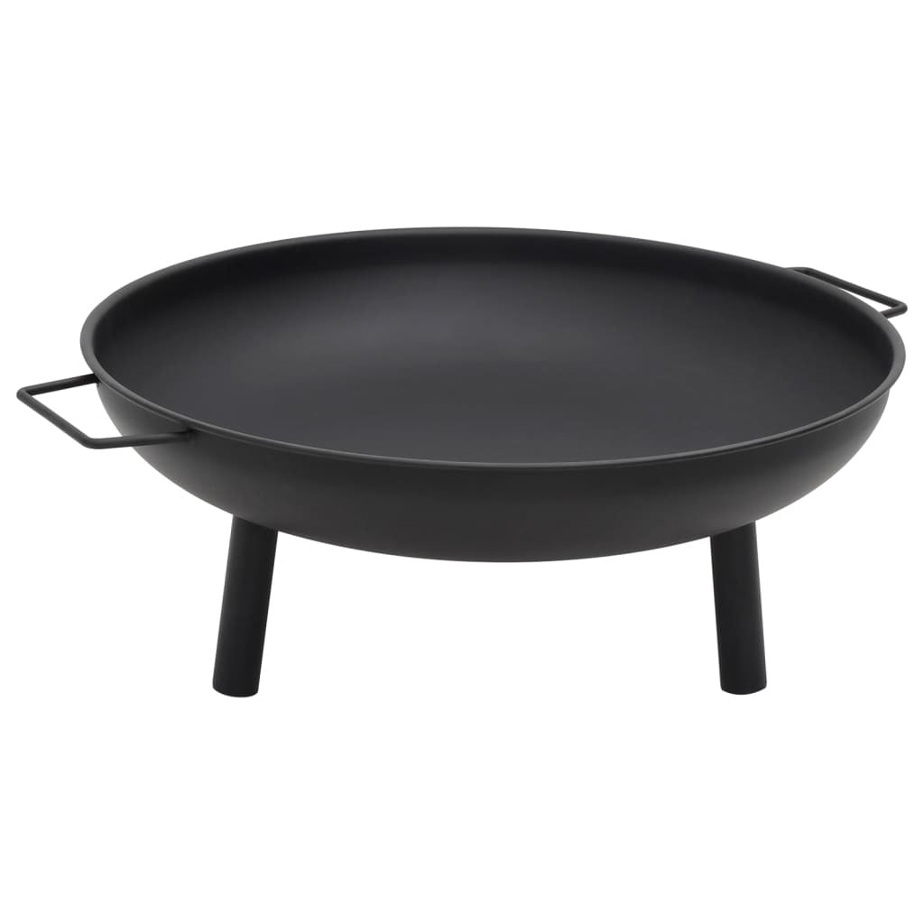 26.6" Steel Fire Pit  w/ Carrying Handles (26.6" x 22.8" x 8.9"), Black