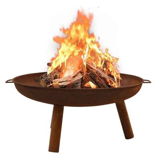 35.8" Steel Fire Pit, (35.8" x 32.1" x 15.7"), Brown