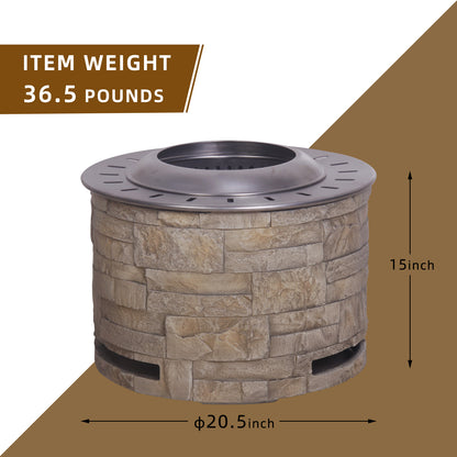 Stackstone Look Smokeless Firepit (20.5" x 20.5" x 15")