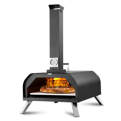 Portable Outdoor Pizza Oven with 13" Stone, Wood Pellet Fuel (14" x 19" x 27")