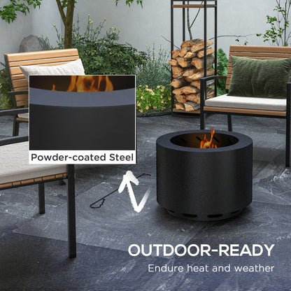 Smokeless Fire Pit, 19" Portable Wood Burning Firepit (19" Dia x 14.25" H), Black