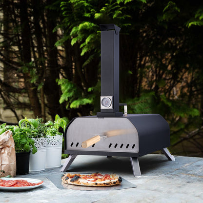 Portable Outdoor Pizza Oven with 13" Stone, Wood Pellet Fuel (14" x 19" x 27")