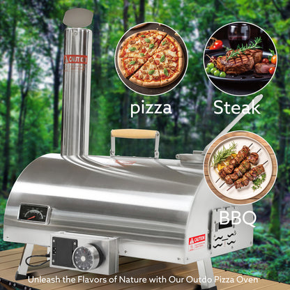 Automatic, Rotatable Outdoor Pizza Oven, Wood Fired (24.4" x 15" x 28")