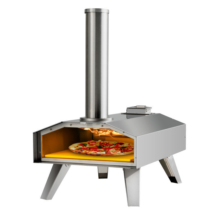 Portable Stainless Steel Outdoor Pizza Oven w/ Pizza Stone (27" x 21.5" x 25")