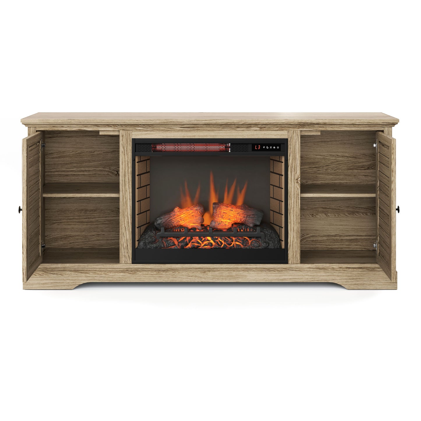 Topanga 68" Electric Fireplace Center for TVs up to 80 inches, Minimal Assembly, Alabaster finish