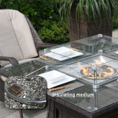 47" Wicker Outdoor Rattan 50,000BTU Propane Gas Fire Pit Table