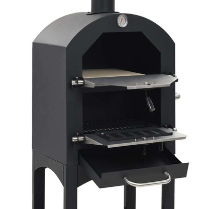 Charcoal Fired Outdoor Pizza Oven with Fireclay Stone (25.6" x 23.6" x 61.8")