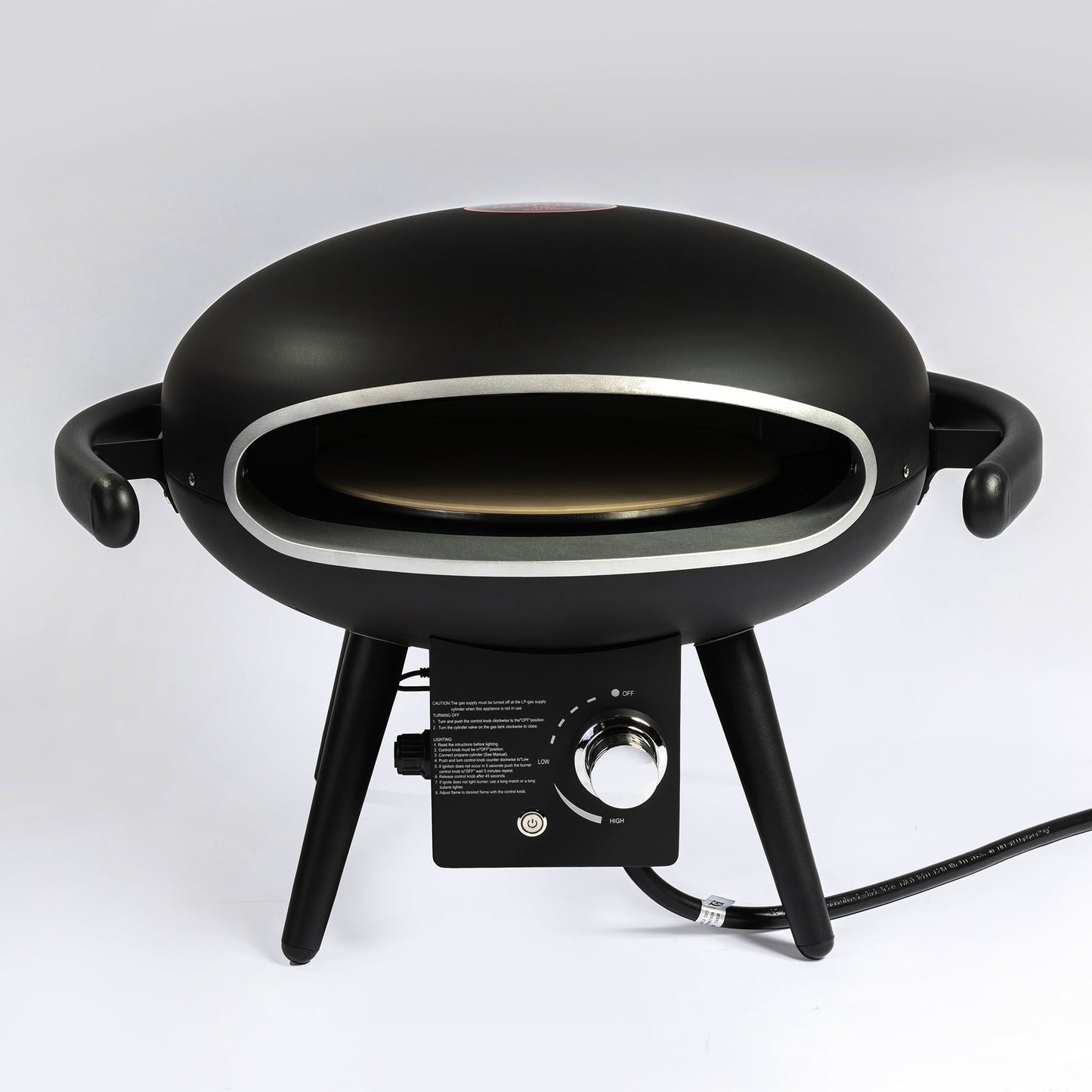 Portable Propane Gas Pizza Oven for 12-Inch Pizzas with Gas Hose & Regulator