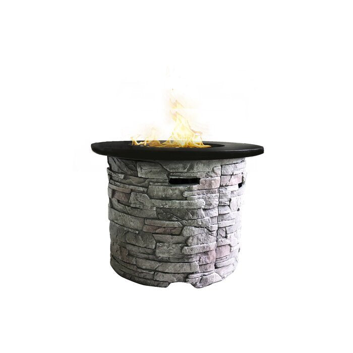 32" Living Source International Fiber Reinforced Concrete Fire Pit Table (24" H x 32" W)