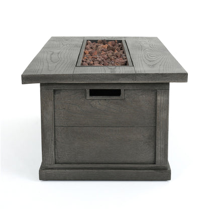 Brown Rectangular Magnesium Oxide Fire Table - 50,000 BTU (56.10" W x 26.10" D x 19.10" H)