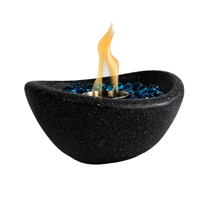 Tabletop Fire Pit, Ethanol Fireplace (11.42" x 10.83" x 5.91"), Black