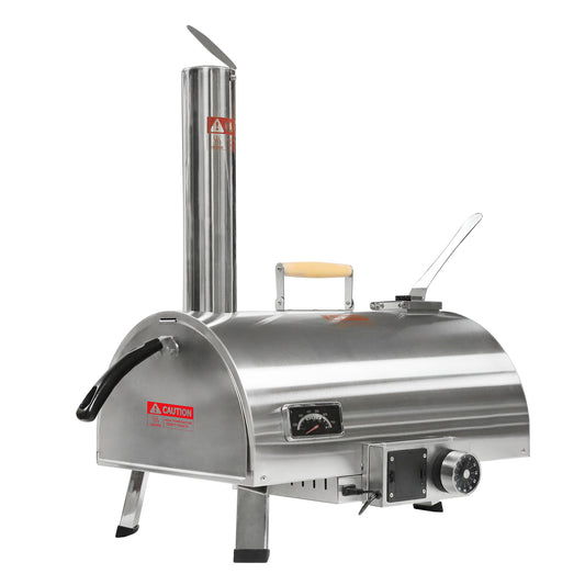 Automatic, Rotatable Outdoor Pizza Oven, Wood Fired (24.4" x 15" x 28")