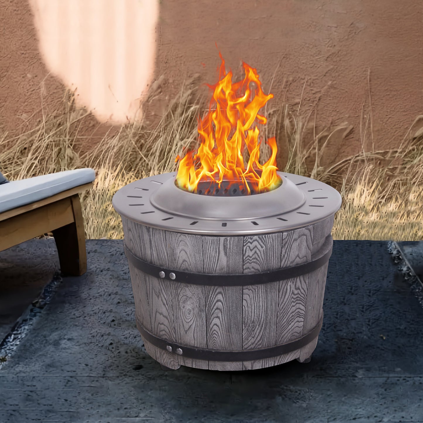 Smokeless Firepit with Wood Pellet, Twig, Wood Fuel (20.5" x 20.5" x 15")