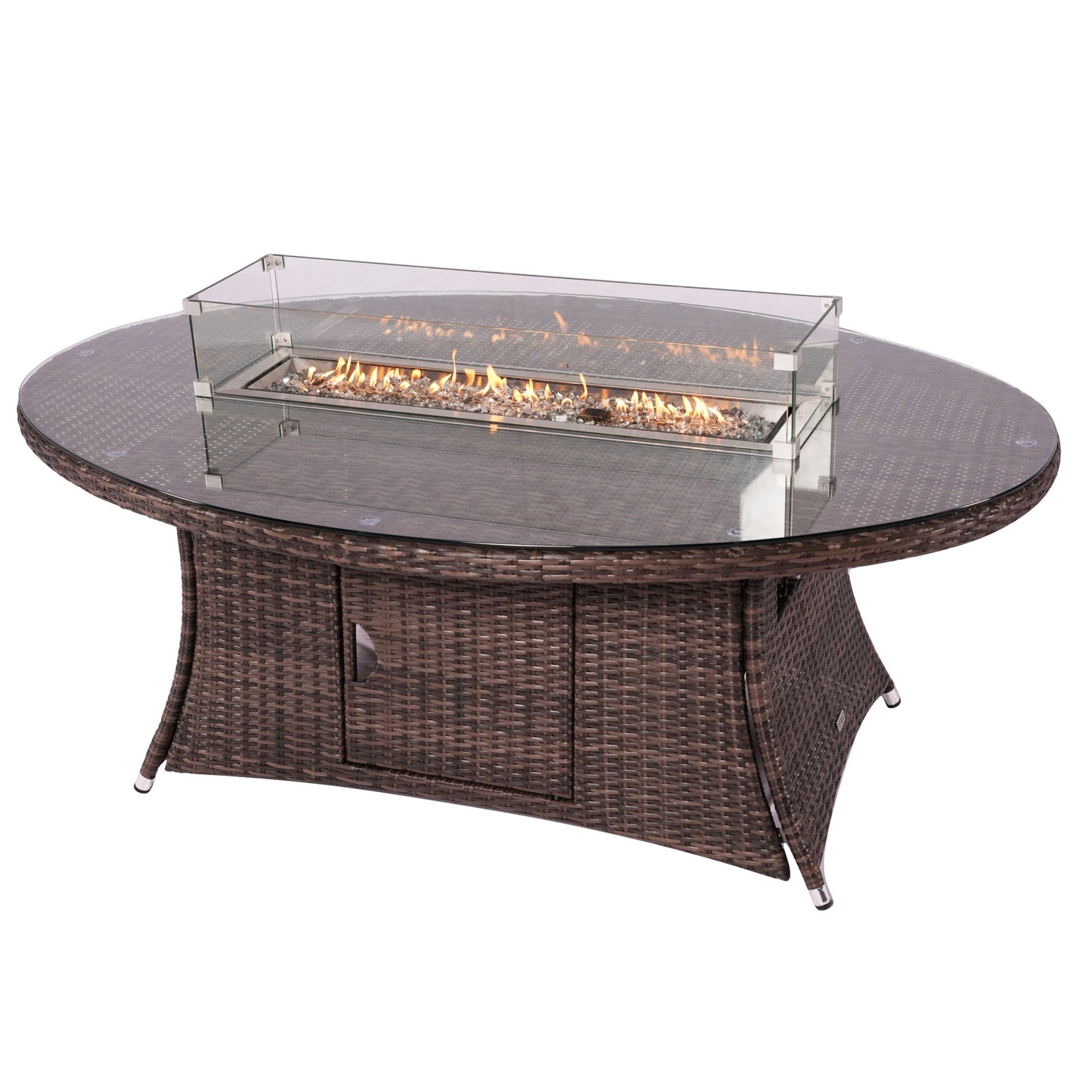 47" Wicker Outdoor Rattan 50,000BTU Propane Gas Fire Pit Table