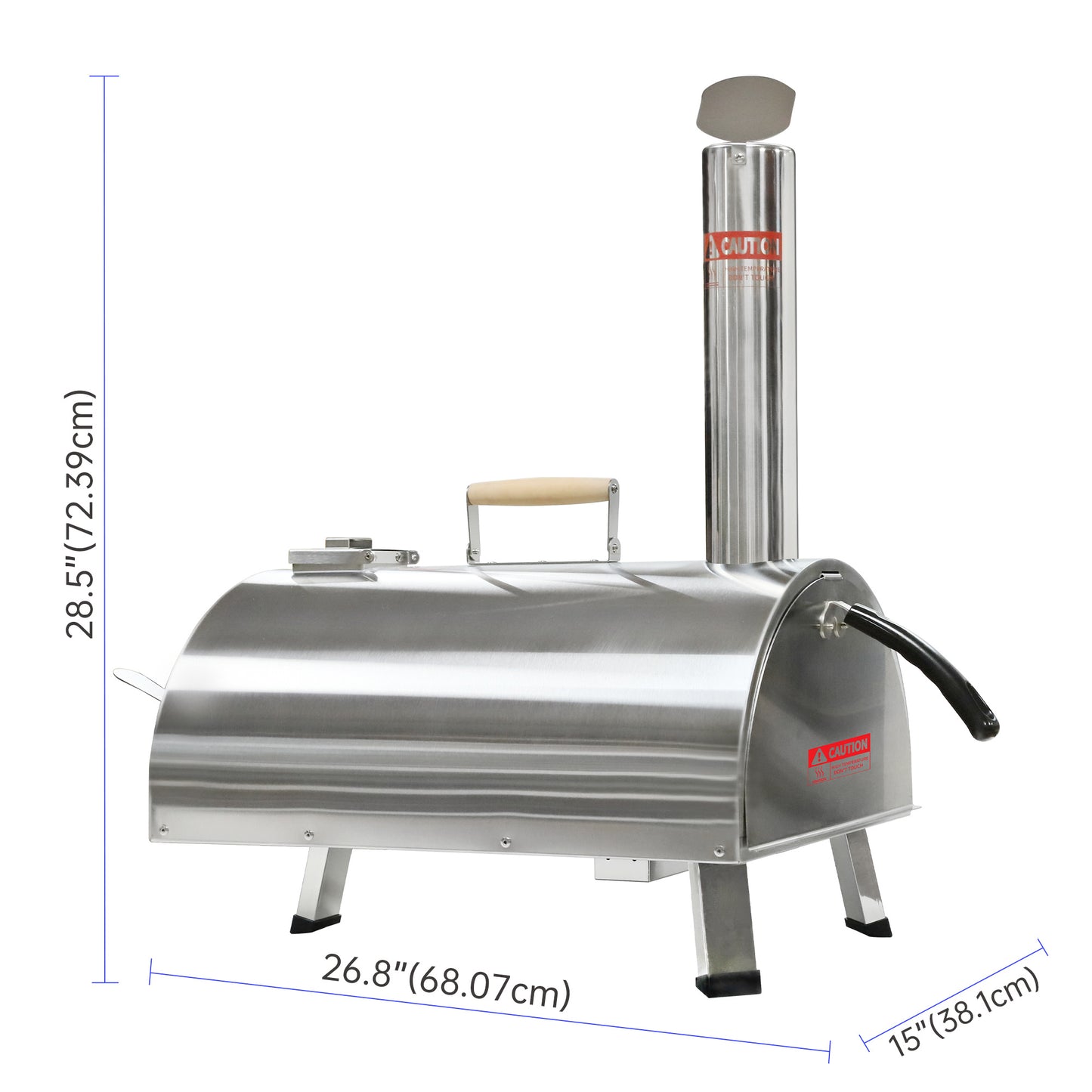 Automatic, Rotatable Outdoor Pizza Oven, Wood Fired (24.4" x 15" x 28")