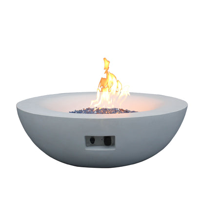 42" Antique White Concrete Fire Pit Bowl with Propane Gas (42" x 13.80")