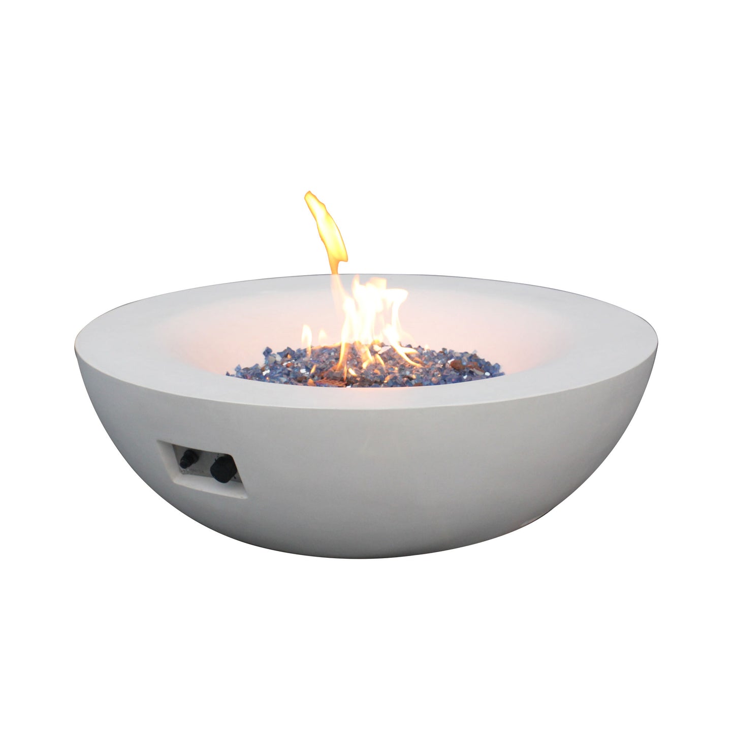 42" Antique White Concrete Fire Pit Bowl with Propane Gas (42" x 13.80")