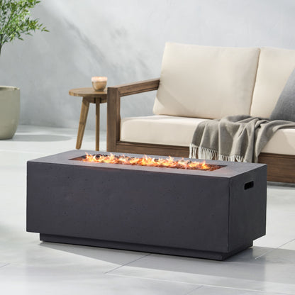 Dark Grey Magnesium Oxide Fire Pit Table 40,000 BTU (40.25" W x 19" D x 15" H)