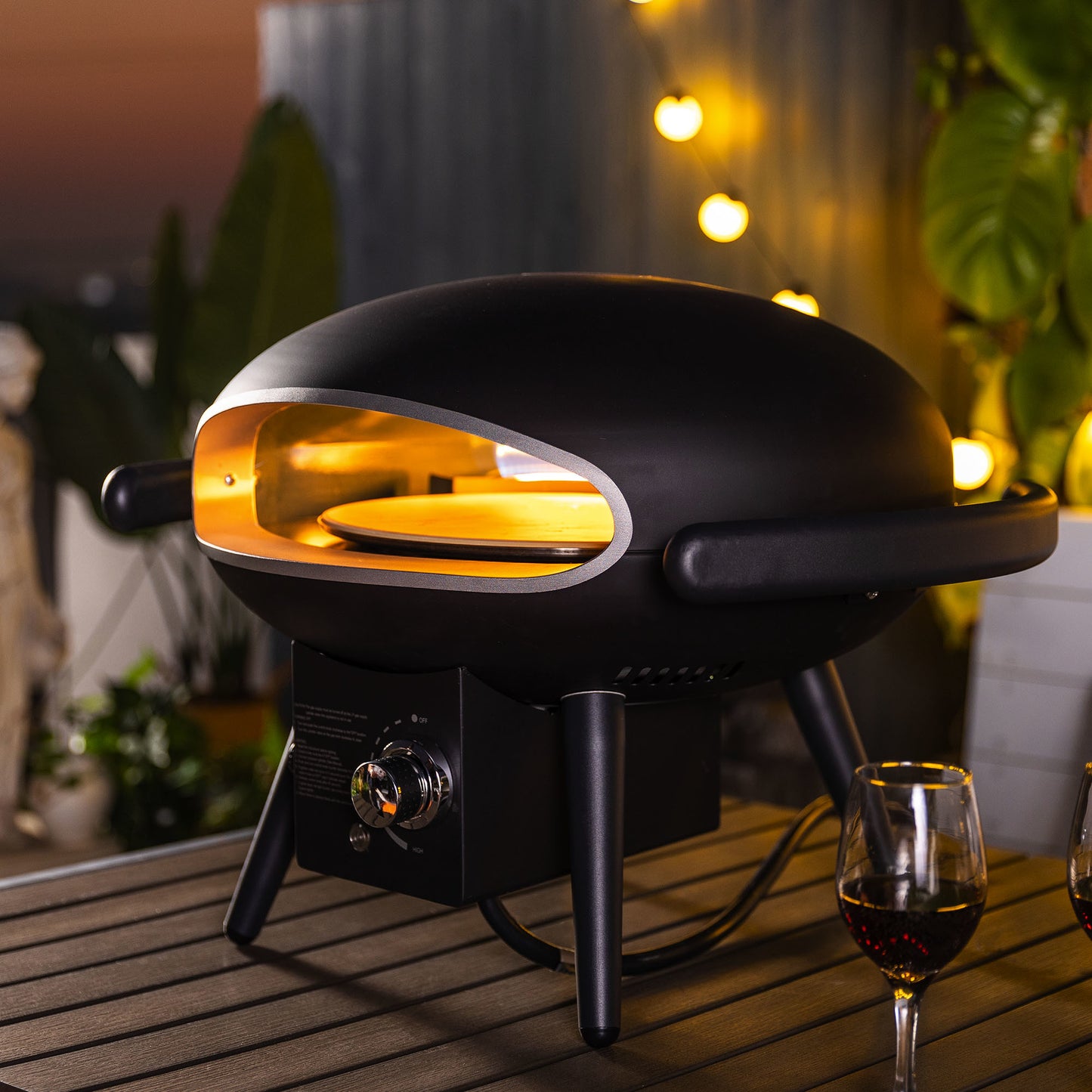 Portable Propane Gas Pizza Oven for 12-Inch Pizzas with Gas Hose & Regulator