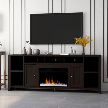 84" Electric Fireplace Center for TVs up to 95 inches, Minimal Assembly, Mocha Finish