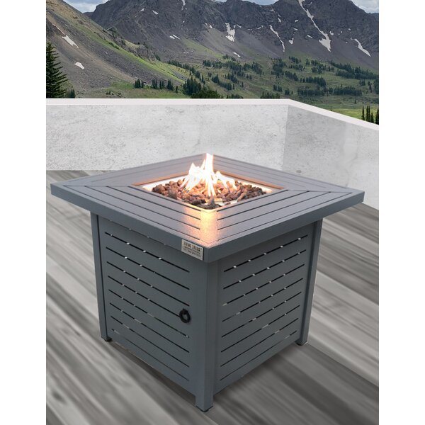 Square Stainless Steel Outdoor Fire Pit Table, 50,000 BTU (30" x 30" x 25")