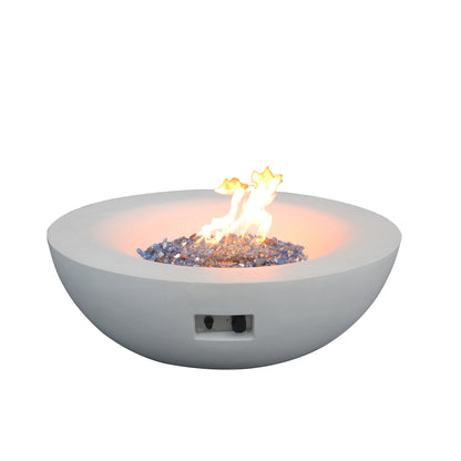 42" Antique White Concrete Fire Pit Bowl with Propane Gas (42" x 13.80")