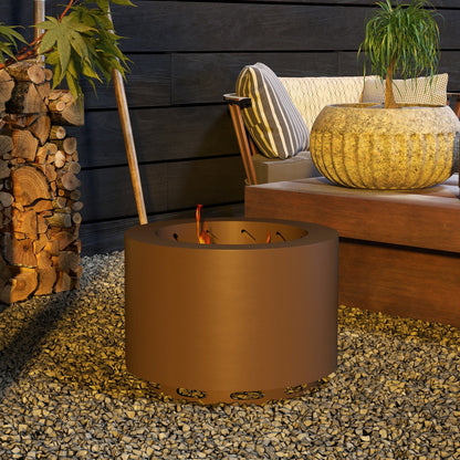 Smokeless Fire Pit, 19" Portable Wood Burning Firepit (19" Dia x 14.25" H), Bronze