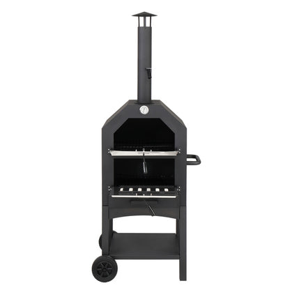 Portable Wood Fired Outdoor Pizza Oven with Stone and Cover (26" x 22.4" x 62.2")