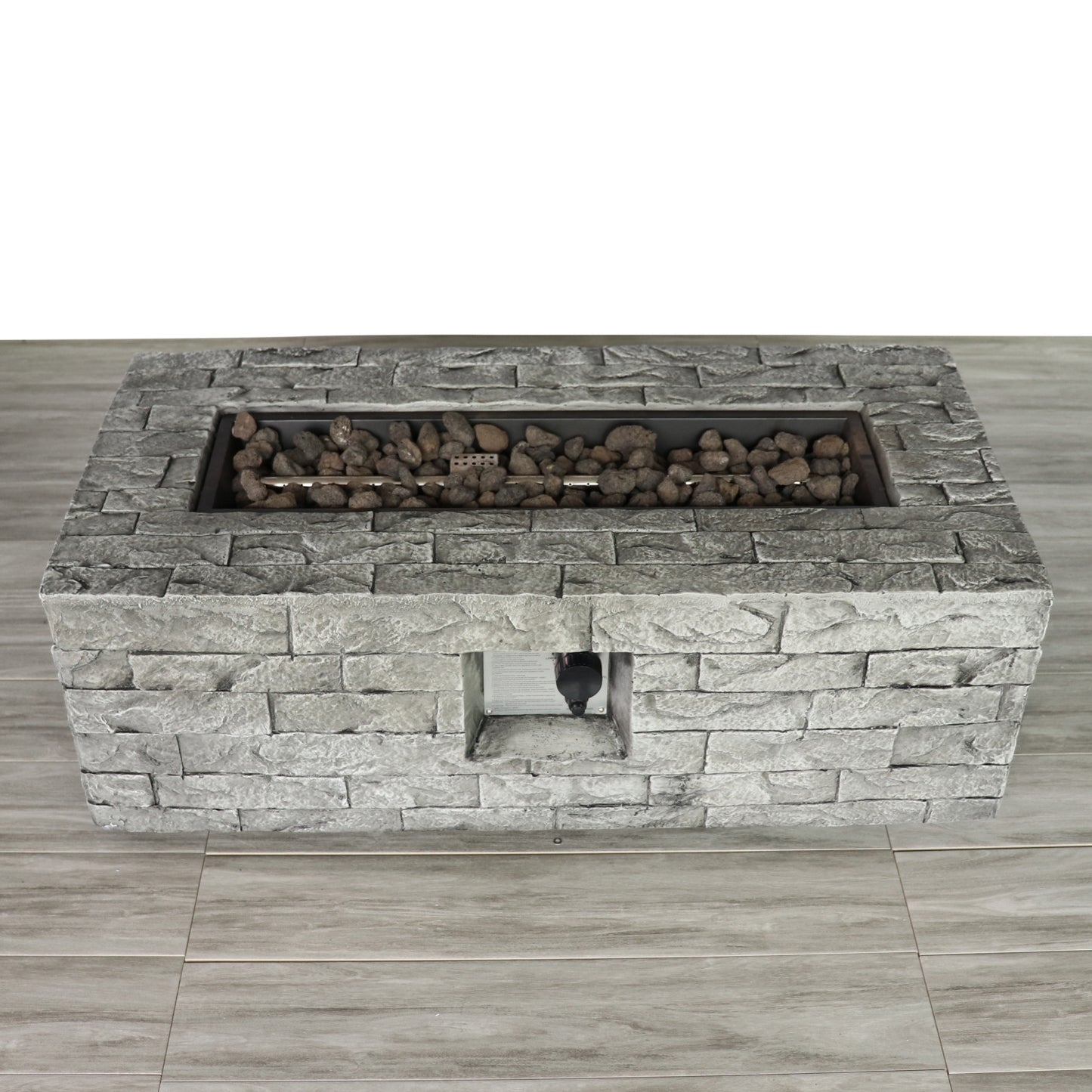 42" Fiber Reinforced Concrete Propane or Natural Gas Fire Pit Table (15" x 42" x 20")