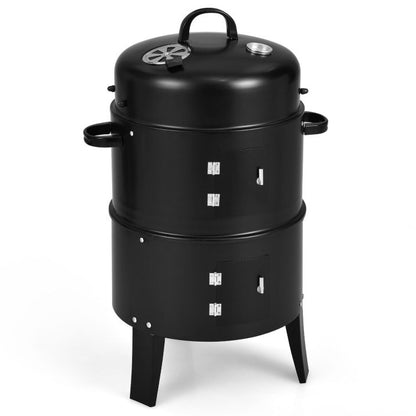 20.5" 3-in-1 Multifunctional Vertical Cooking Fire Pit & BBQ Grill