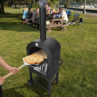 Portable Outdoor Pizza Oven with Pizza Stone and Waterproof Cover (23.2" x 18.1" x 63.8")