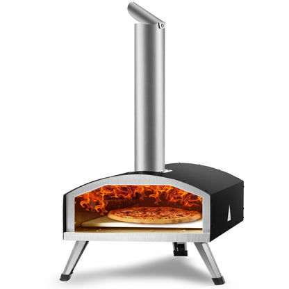 Outdoor Pizza Oven with Stone, Cover, Shovel and Wood Burner, (57.2" x 42.8" 23.7")