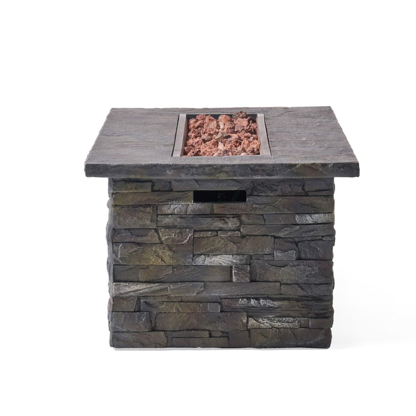 Concrete Fire Table, Rectangle Gas Burning Fire Pit, Grey (56" x 26.25" x 18.75")