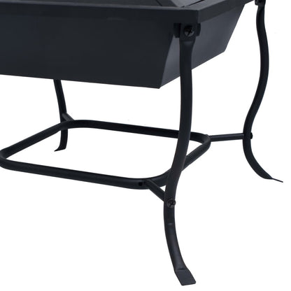 16.5" Steel Fire Pit with Handle Bar (16.5" x 16.5" x 17.7"), Black