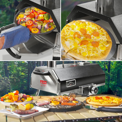 Hardwood Pellet, Wood Fired Outdoor Pizza Oven, Portable (24.4" x 15" x 28")