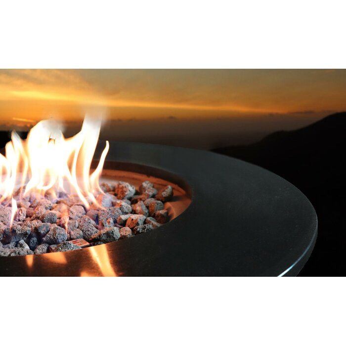 32" Living Source International Fiber Reinforced Concrete Fire Pit Table (24" H x 32" W)