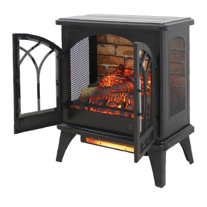 24" 3D Flame Electric Infrared Quartz Fireplace Stove with Remote Control