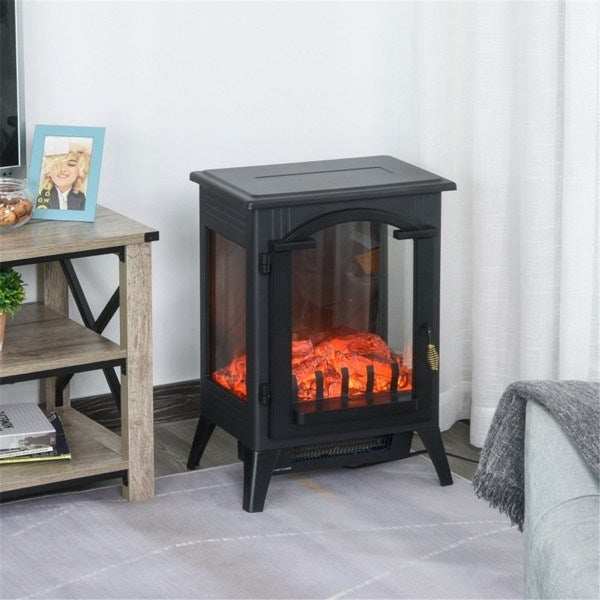 22" White Electric Fireplace Heater with Realistic 3D Flame